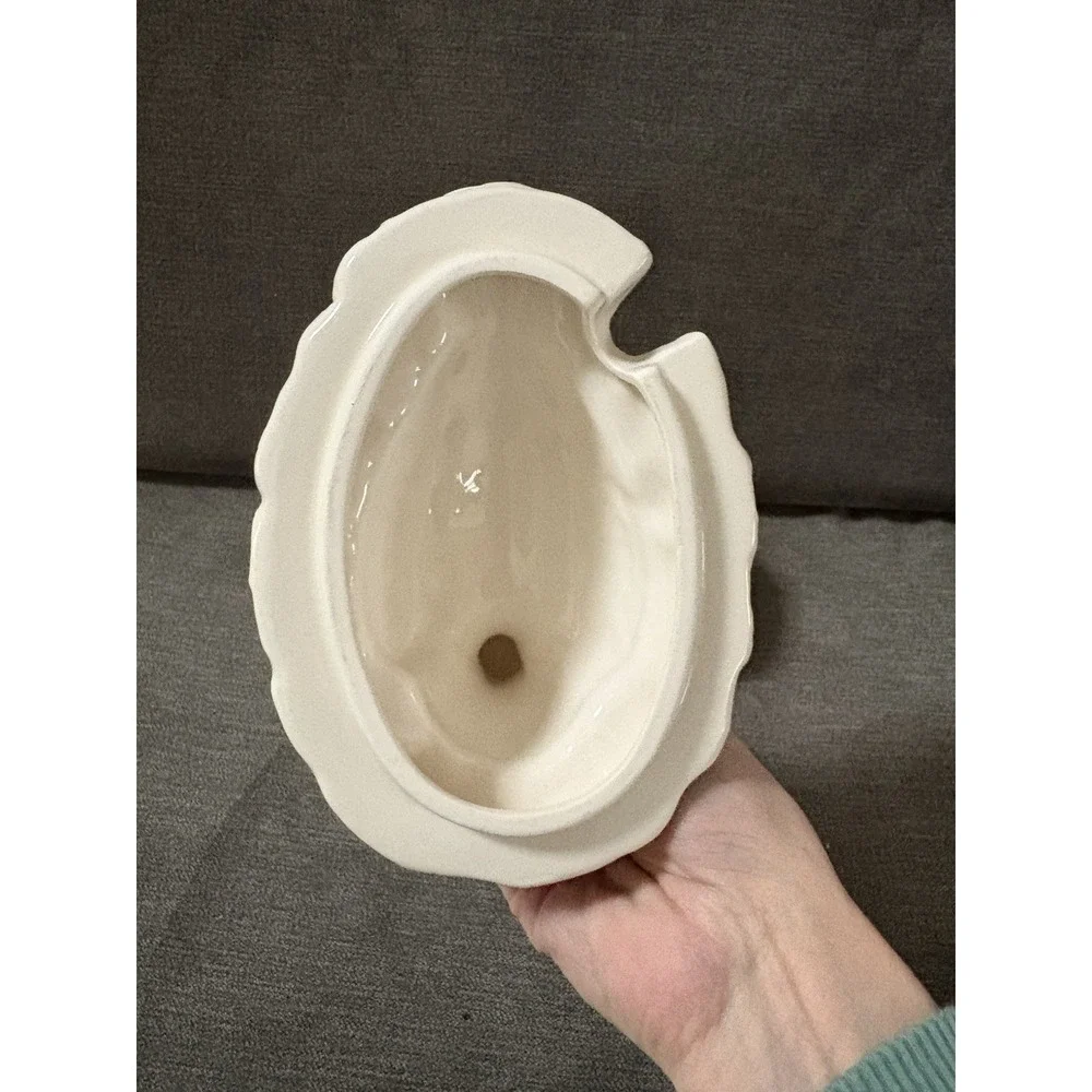 Vintage White Green Ceramic Bird on Nest Haldon Group Soup‎ Tureen 1983  7x5.75